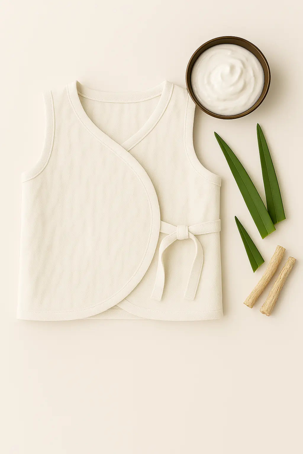 Babyluck Handwoven Cosmic & Healing Jhabla – Giloye Yellowish-Brown | 0–3 Months