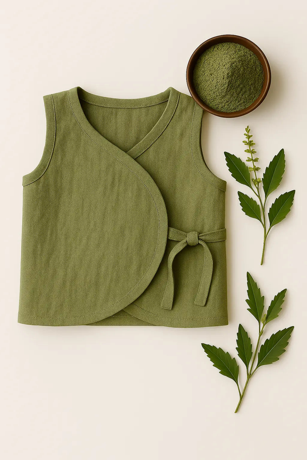 Babyluck Handwoven Cosmic & Auspicious Jhabla – Henna Dyed (Orange-Red) | 0–3 Months