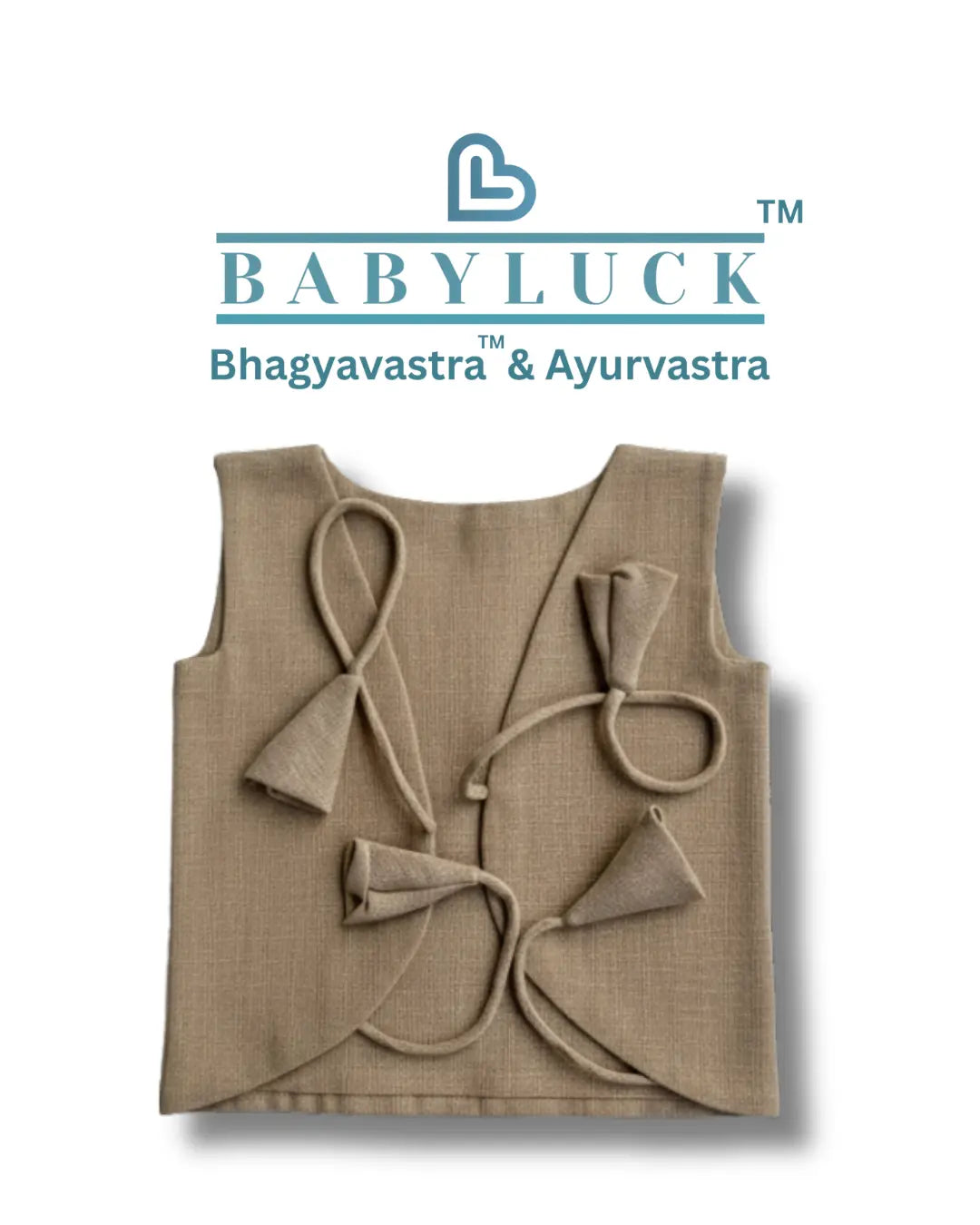 Bhagyavastra™ Chandan (Sandalwood), 100% Cotton, Newborn Baby Top (Jhabla) 0–3 Months