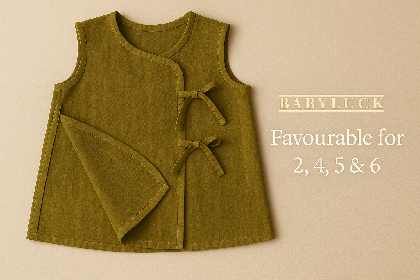 Babyluck Handwoven Cosmic & Healthy Jhabla – Natural Green (Indigo + Haldi Dyed) | 0– 3 Months