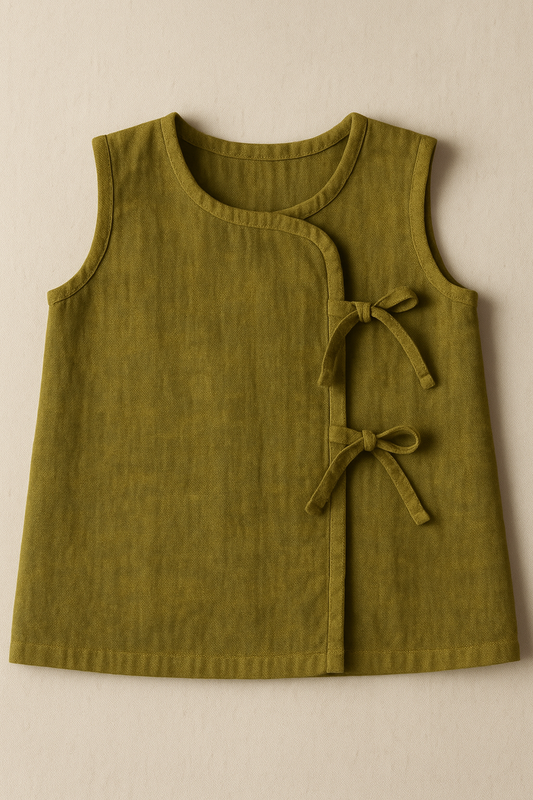 Babyluck Handwoven Cosmic & Healthy Jhabla – Natural Green (Indigo + Haldi Dyed) | 0– 3 Months