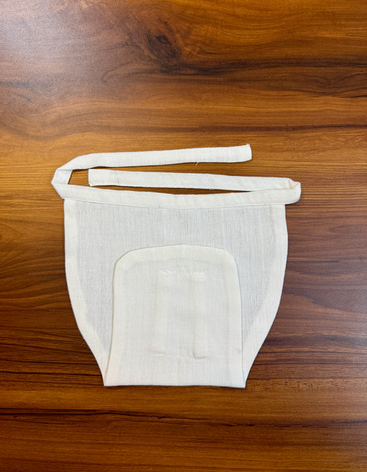 Bhagyavastra™ Natural White, 100% Cotton, Lucky & Herbal Newborn Baby Nappy 0–3 Months