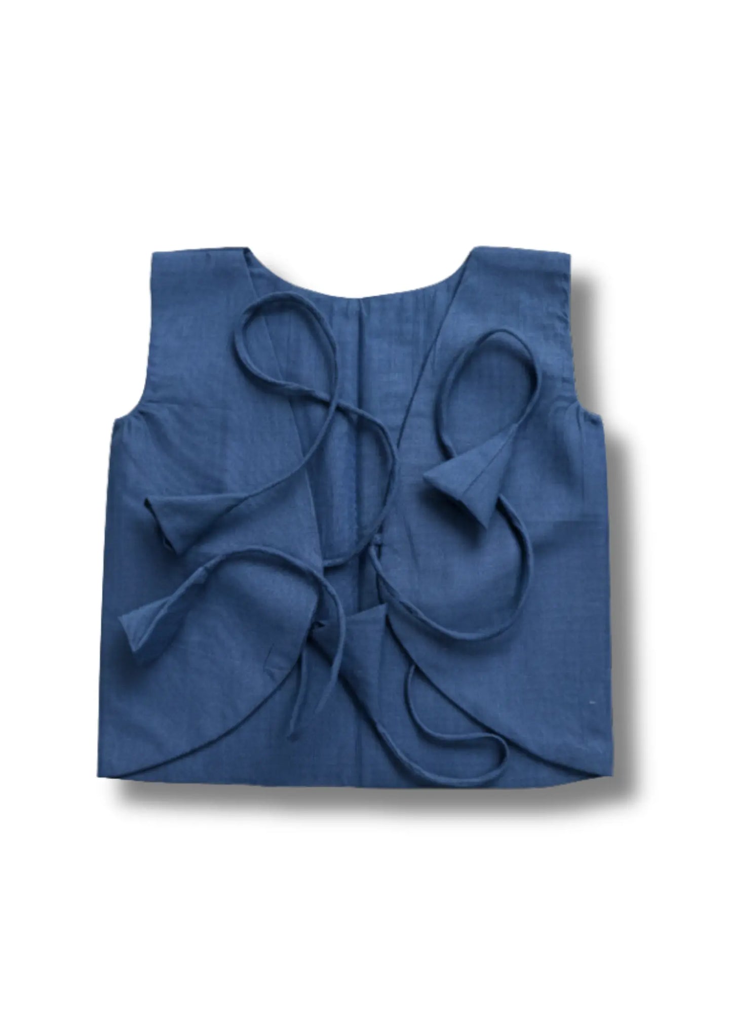 Bhagyavastra™ Indigo Blue, 100% Cotton, Newborn Baby Top (Jhabla) 0–3 Months