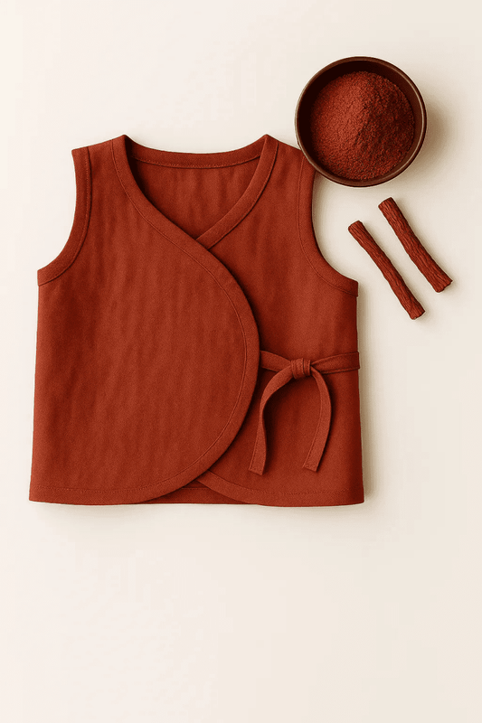 Babyluck Handwoven Cosmic & Empowering Jhabla – Alzarin (Red - Orange - Purple Hues) | 0–3 Months - Babyluck World LLP