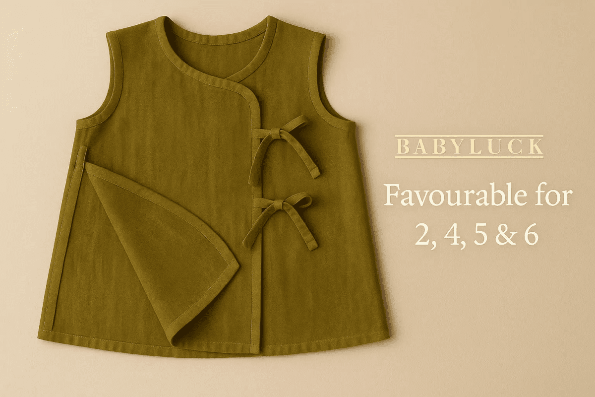 Babyluck Handwoven Cosmic & Healthy Jhabla – Natural Green (Indigo + Haldi Dyed) | 0– 3 Months - Babyluck World LLP