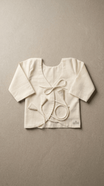 Bhagyavastra™ Aloe Vera Dyed (Off - White & Cream), 100% Cotton, Lucky & Herbal Newborn Baby Top (Jhabla) 0–3 Months Sleeves - Babyluck World LLP