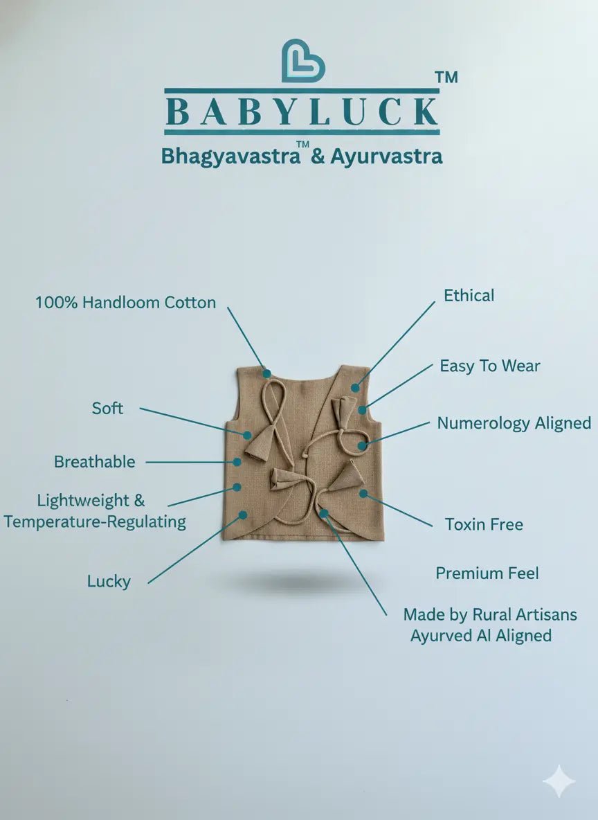 Bhagyavastra™ Chandan (Sandalwood) Dyed, 100% Cotton, Lucky & Herbal Newborn Baby Top (Jhabla) 0–3 Months - Babyluck World LLP