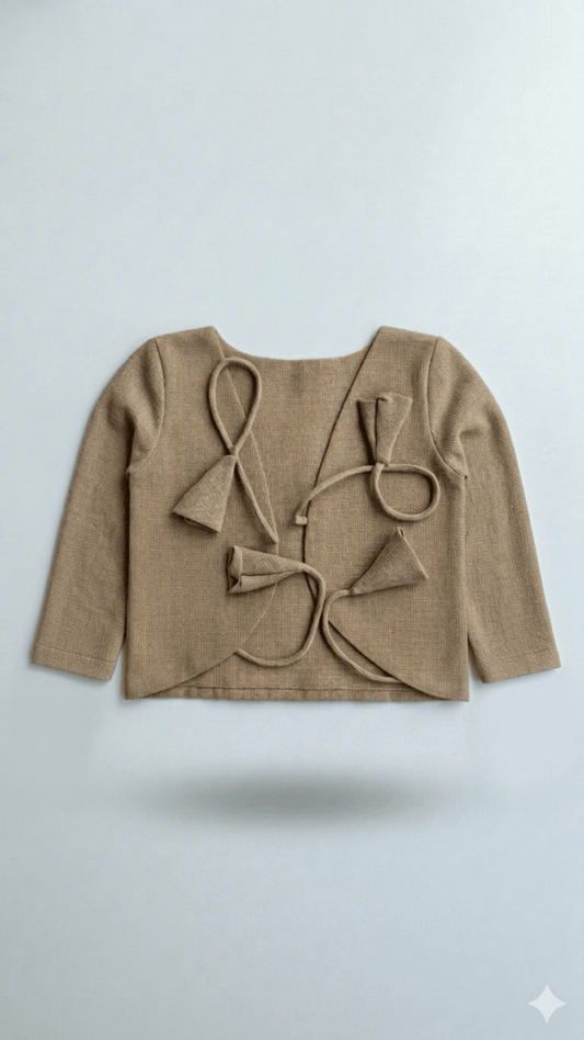 Bhagyavastra™ Chandan (Sandalwood) Dyed, 100% Cotton, Lucky & Herbal Newborn Baby Top (Jhabla) 0–3 Months Sleeves - Babyluck World LLP