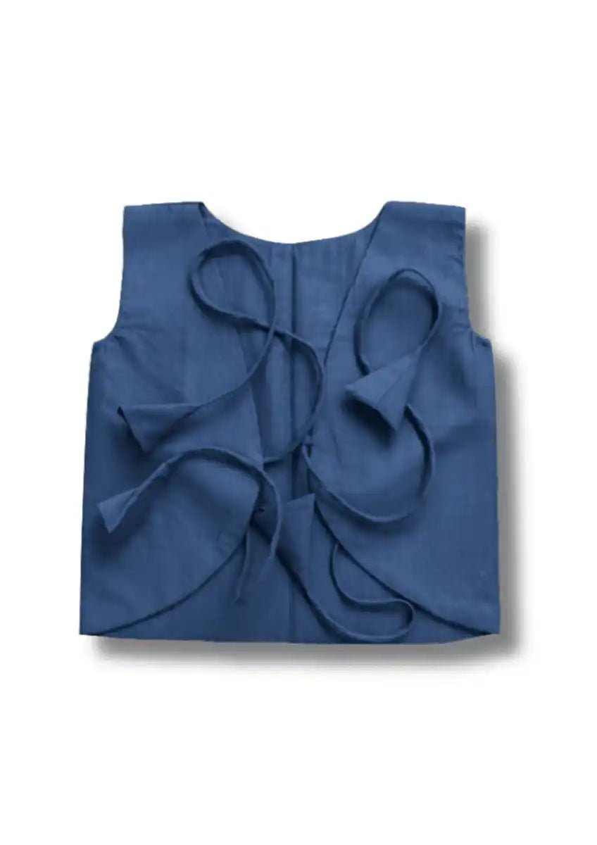 Bhagyavastra™ Indigo Blue, 100% Cotton, Lucky & Herbal Newborn Baby Top (Jhabla) 0–3 Months - Babyluck World LLP