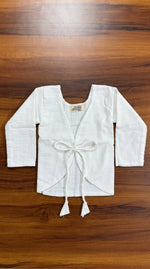 Bhagyavastra™ Natural White, 100% Cotton, Lucky & Herbal Newborn Baby Top (Jhabla) 0–3 Months. Sleeves - Babyluck World LLP