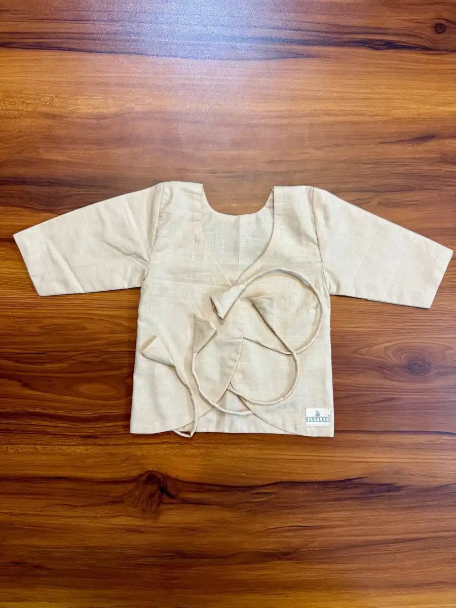Bhagyavastra™ Neem Dyed (Off - White & Cream), 100% Cotton, Lucky & Herbal Newborn Baby Top (Jhabla) 0–3 Months - Babyluck World LLP