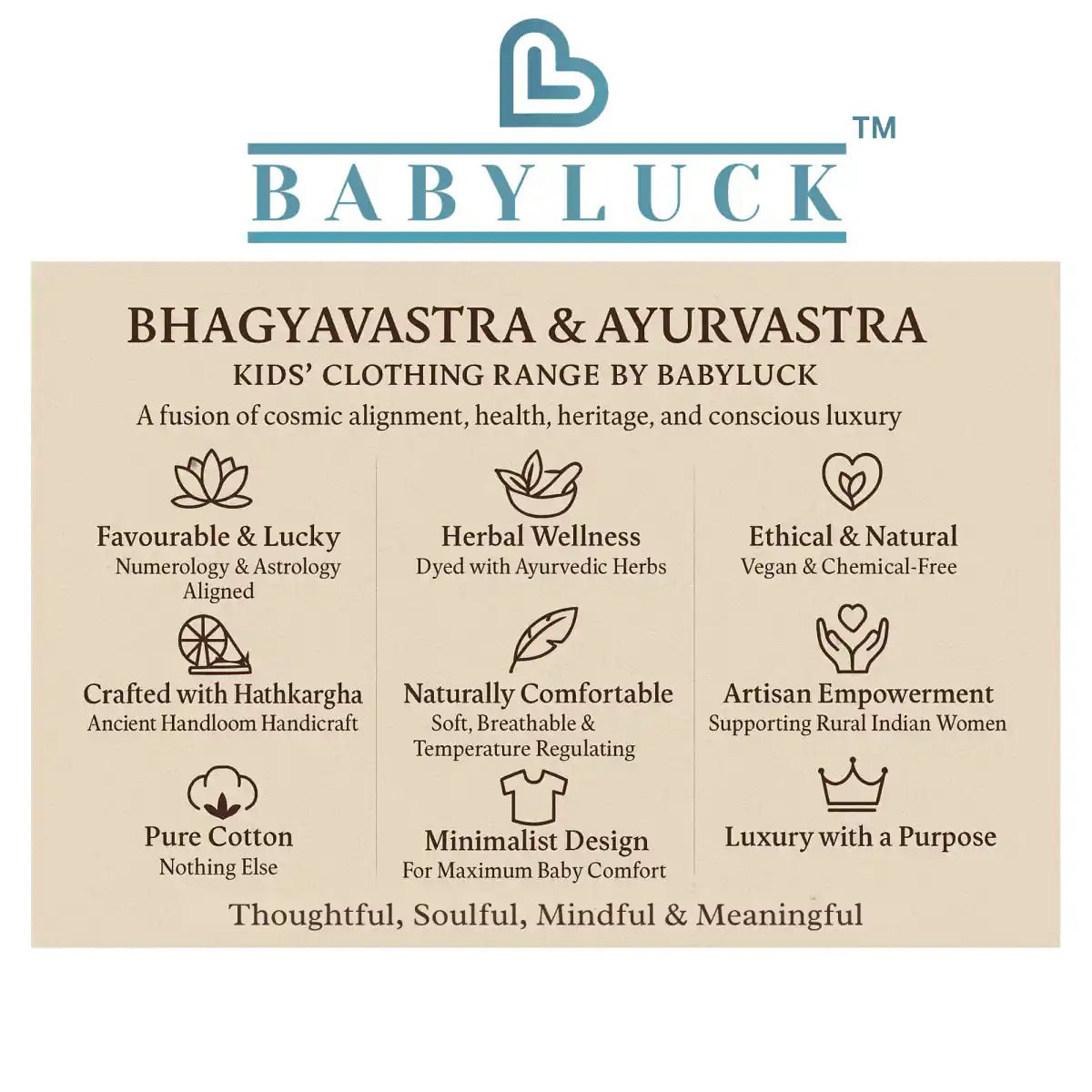 Bhagyavastra™ Neem Dyed (Off - White & Cream), 100% Cotton, Lucky & Herbal Newborn Baby Top (Jhabla) 0–3 Months - Babyluck World LLP