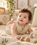 Bhagyavastra™ Neem Dyed (Off-White & Cream), 100% Cotton, Lucky & Herbal Newborn Baby Top (Jhabla) 0–6 Months - Babyluck World LLP
