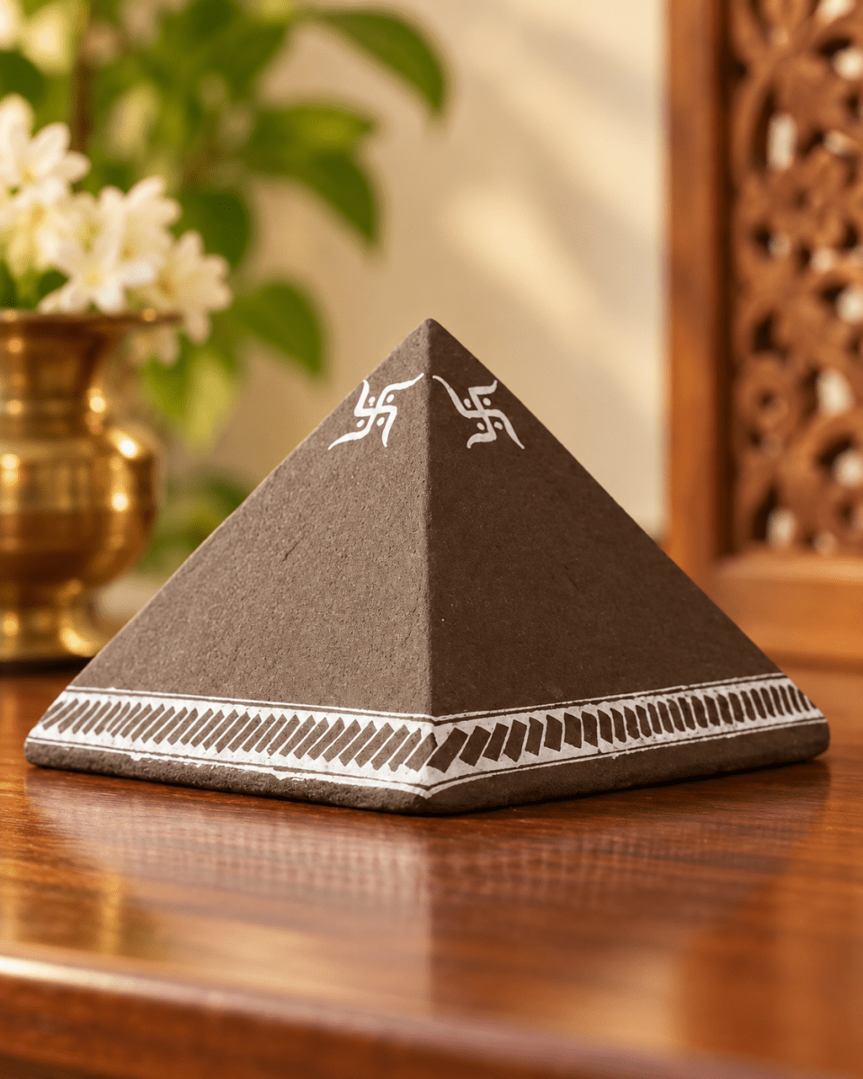 Vastu-Dosh Nivarak Gobar (Cow Dung) Pyramid – Natural Remedy for Energy Correction, Protection, Harmony, Positive Energy & Prosperity - Babyluck World - Bhagyavastra & Ayurvastra